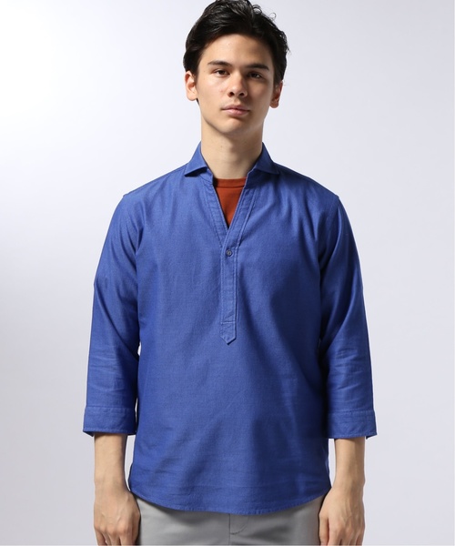 EDIFICE（エディフィス）の「カラミ 7分袖 プルオーバー カッタウェイ シャツ（シャツ/ブラウス・メンズ・カーキ/ホワイト/ネイビー/ブルー系その他・MEDIUM/SMALL/LARGE/X-LARGE）」の10枚目の写真