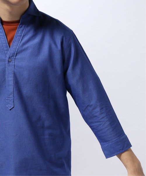 EDIFICE（エディフィス）の「カラミ 7分袖 プルオーバー カッタウェイ シャツ（シャツ/ブラウス・メンズ・カーキ/ホワイト/ネイビー/ブルー系その他・MEDIUM/SMALL/LARGE/X-LARGE）」の15枚目の写真