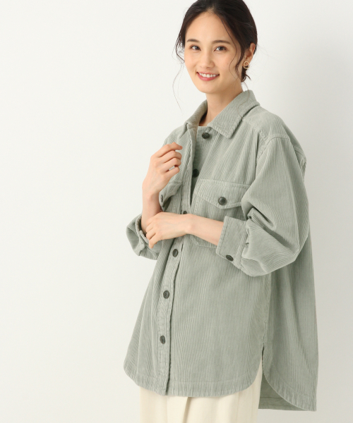 GLOBAL WORK（グローバルワーク）の「コーデュロイCPOジャケット/845150（その他アウター・レディース・ホワイト/ブラウン/グリーン系その他・FREE）」の3枚目の写真