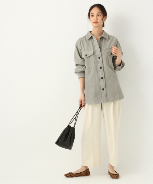 GLOBAL WORK（グローバルワーク）の「コーデュロイCPOジャケット/845150（その他アウター・レディース・ホワイト/ブラウン/グリーン系その他・FREE）」の9枚目の写真