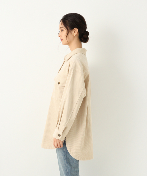 GLOBAL WORK（グローバルワーク）の「コーデュロイCPOジャケット/845150（その他アウター・レディース・ホワイト/ブラウン/グリーン系その他・FREE）」の5枚目の写真