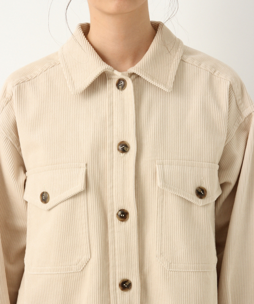 GLOBAL WORK（グローバルワーク）の「コーデュロイCPOジャケット/845150（その他アウター・レディース・ホワイト/ブラウン/グリーン系その他・FREE）」の4枚目の写真