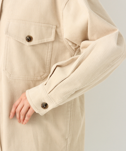 GLOBAL WORK（グローバルワーク）の「コーデュロイCPOジャケット/845150（その他アウター・レディース・ホワイト/ブラウン/グリーン系その他・FREE）」の7枚目の写真