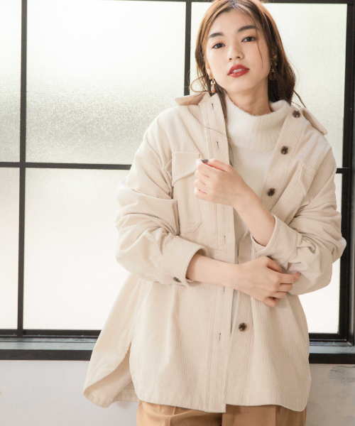 GLOBAL WORK（グローバルワーク）の「コーデュロイCPOジャケット/845150（その他アウター・レディース・ホワイト/ブラウン/グリーン系その他・FREE）」の17枚目の写真