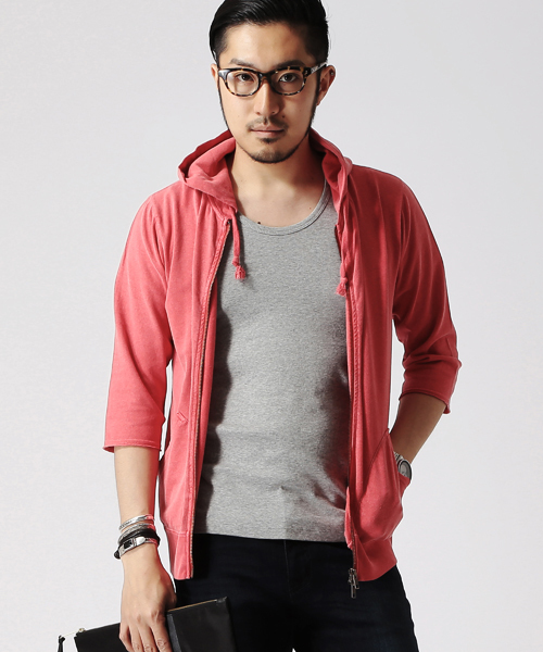 BEAMS（ビームス）の「○BEAMS / コットンリネン ZIP パーカー 6/10（パーカー・メンズ・ブルー/レッド/グリーン・LARGE/MEDIUM/SMALL）」の3枚目の写真