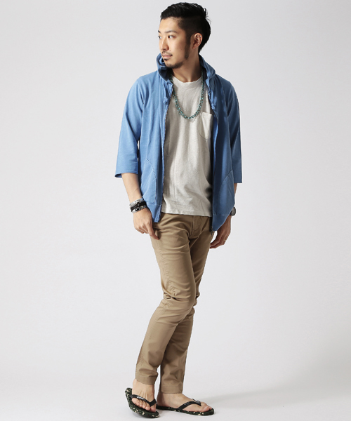 BEAMS（ビームス）の「○BEAMS / コットンリネン ZIP パーカー 6/10（パーカー・メンズ・ブルー/レッド/グリーン・LARGE/MEDIUM/SMALL）」の4枚目の写真