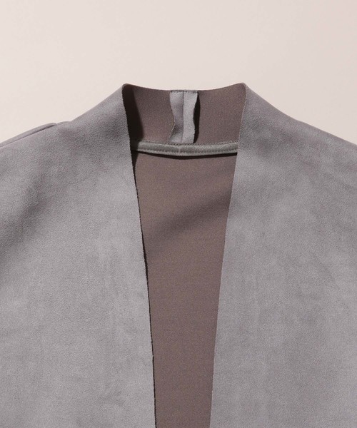 ADAM ET ROPE'（アダムエロペ）の「スウエードダンボール トッパーカーディガン（カーディガン/ボレロ・メンズ・グレー系その他/ブラック・L/M）」の4枚目の写真