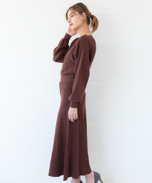 Jewelobe(ジュエローブ)の「ドルマンニットプリーツライクワンピース(ワンピース・レディース・ネイビー/ブラウン/グリーン/ボルドー・FREE)」の18枚目の写真