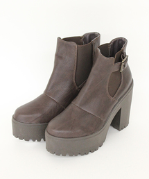 mystic | 【Energie】厚底サイドゴアベルトブーティー(ブーティ)