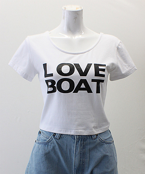 LOVE BOAT(ラブ・ボート)の「20th へそ出しTシャツ(Tシャツ/カットソー・レディース・ホワイト系/ブラック系・FREE)」の1枚目の写真