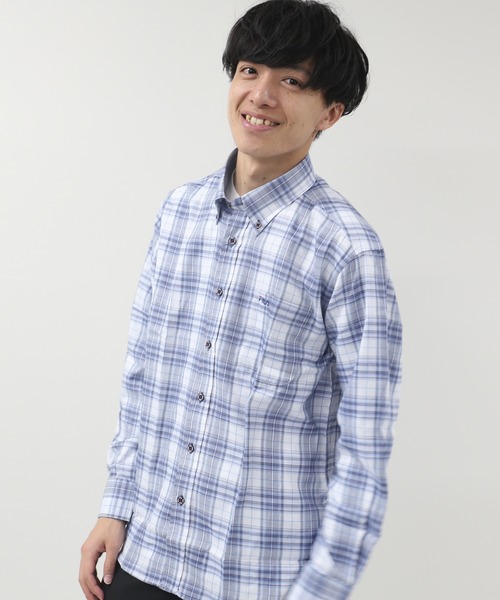 FILA(フィラ)の「【FILA/フィラ】ツイルチェックBDシャツ(シャツ/ブラウス・メンズ・ベージュ/ブルー/サックスブルー/ホワイト・LL/M/L)」の2枚目の写真