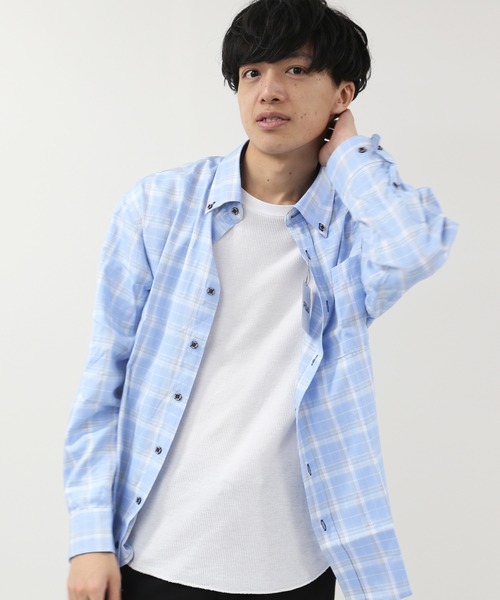 FILA(フィラ)の「【FILA/フィラ】ツイルチェックBDシャツ(シャツ/ブラウス・メンズ・ベージュ/ブルー/サックスブルー/ホワイト・LL/M/L)」の10枚目の写真