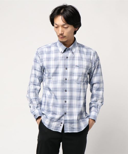 FILA(フィラ)の「【FILA/フィラ】ツイルチェックBDシャツ(シャツ/ブラウス・メンズ・ベージュ/ブルー/サックスブルー/ホワイト・LL/M/L)」の13枚目の写真
