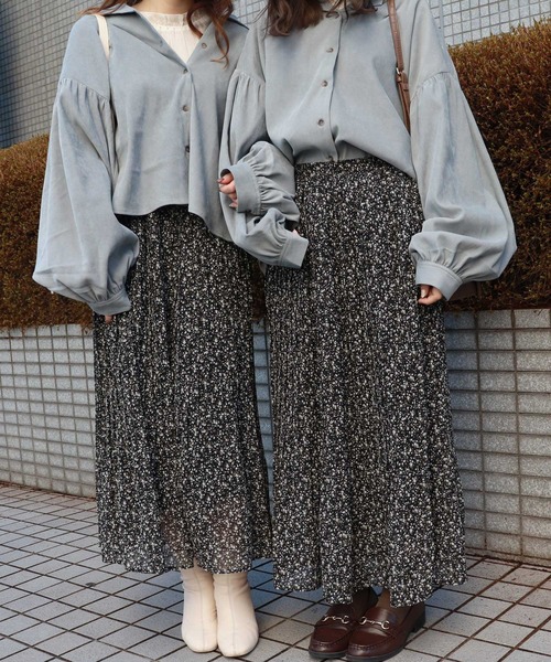 PairPair（ペアペア）の「アソート花柄プリーツスカート（スカート・レディース・ブラウン系その他/ブルー/ライトグリーン/ブラック/ベージュ・FREE）」の6枚目の写真