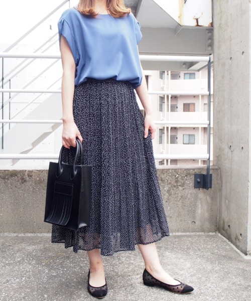 INTERPLANET（インタープラネット）の「シフォンスタープリントスカート（スカート・レディース・オフホワイト/ブラック/ベージュ・FREE）」の9枚目の写真