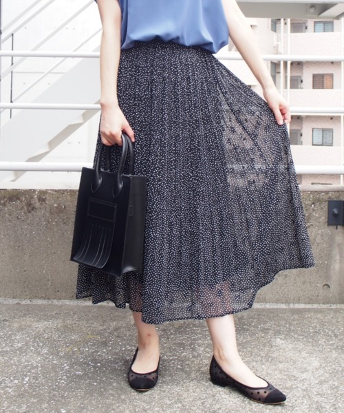 INTERPLANET（インタープラネット）の「シフォンスタープリントスカート（スカート・レディース・オフホワイト/ブラック/ベージュ・FREE）」の14枚目の写真