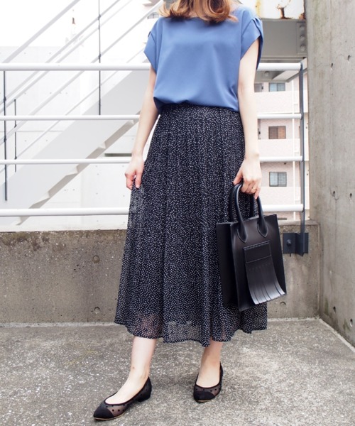 INTERPLANET（インタープラネット）の「シフォンスタープリントスカート（スカート・レディース・オフホワイト/ブラック/ベージュ・FREE）」の11枚目の写真