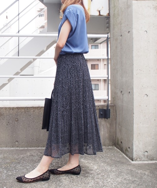 INTERPLANET（インタープラネット）の「シフォンスタープリントスカート（スカート・レディース・オフホワイト/ブラック/ベージュ・FREE）」の12枚目の写真