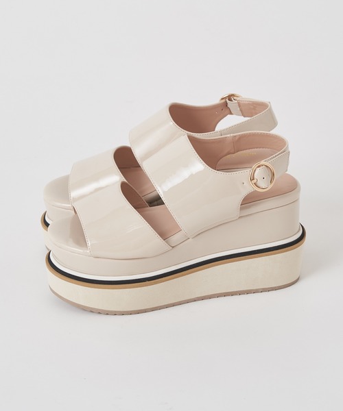 one after another NICE CLAUP（ワンアフターアナザーナイスクラップ）の「厚底ラインサンダル（サンダル・レディース・アイボリー/モカ/ゴールド・SMALL/MEDIUM/LARGE）」の11枚目の写真