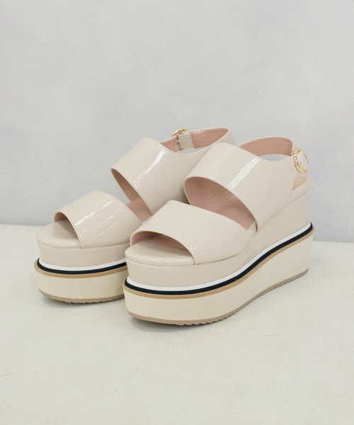 one after another NICE CLAUP（ワンアフターアナザーナイスクラップ）の「厚底ラインサンダル（サンダル・レディース・アイボリー/モカ/ゴールド・SMALL/MEDIUM/LARGE）」の14枚目の写真