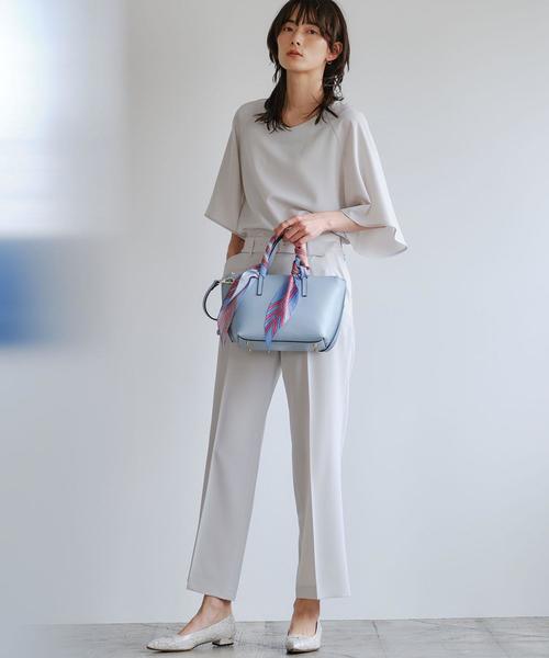 新品　グリーンレーベルリラクシング　フレアスリーブ クロップド　シャツ　ブルー フレアスリーブ クロップド シャツ