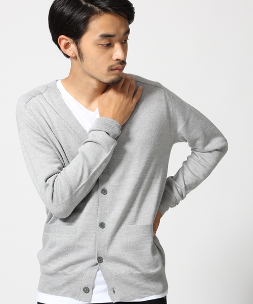 GLOBAL WORK(グローバルワーク)の「【高品質ビエラヤーン使用】ハイゲージニットVカーデ/546650(カーディガン/ボレロ・メンズ・ブルー/ブラック/グレー/ベージュ・SMALL/LARGE/X-LARGE/MEDIUM)」の3枚目の写真