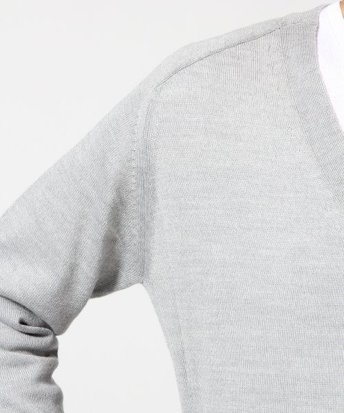 GLOBAL WORK(グローバルワーク)の「【高品質ビエラヤーン使用】ハイゲージニットVカーデ/546650(カーディガン/ボレロ・メンズ・ブルー/ブラック/グレー/ベージュ・SMALL/LARGE/X-LARGE/MEDIUM)」の14枚目の写真