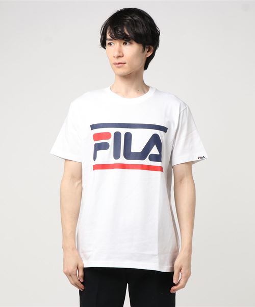 FILA(フィラ)の「フィラ FILA 半袖Tシャツ(Tシャツ/カットソー・メンズ・ネイビー/ブラック/ブルー系その他/ホワイト×レッド/ホワイト/マスタード・L/M/S/XXL/XL)」の2枚目の写真