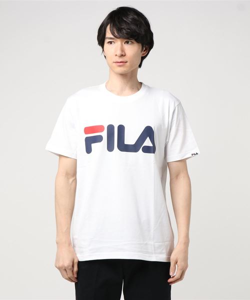 FILA(フィラ)の「フィラ FILA 半袖Tシャツ(Tシャツ/カットソー・メンズ・ネイビー/ブラック/ブルー系その他/ホワイト×レッド/ホワイト/マスタード・L/M/S/XXL/XL)」の1枚目の写真
