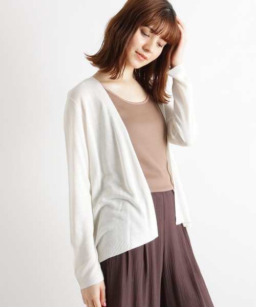 grove(グローブ)の「接触冷感スーパークールカーディガン(カーディガン/ボレロ・レディース・ブラック/ブルー/アイボリー/ライトグレー・02/03)」の2枚目の写真