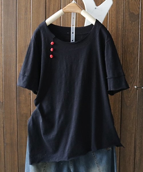 セール クルミボタン風ワンポイントアシンメトリーｔシャツ Tシャツ カットソー Gossip ロサンゼルス ゴシップロサンゼルス のファッション通販 Zozotown