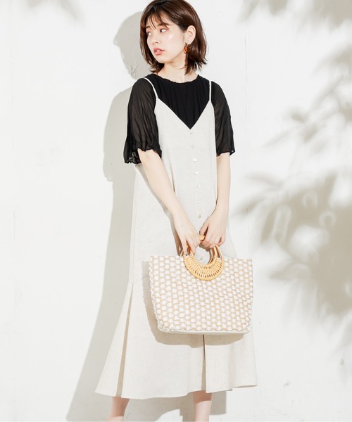 natural couture（ナチュラルクチュール）の「【WEB限定カラー有り】2WAYクリンクル加工ブラウス（シャツ/ブラウス・レディース・アイボリー/ブラック/グリーン/ブルー/ピンクベージュ・FREE）」の3枚目の写真