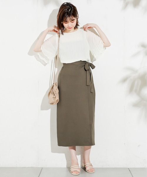 natural couture（ナチュラルクチュール）の「【WEB限定カラー有り】2WAYクリンクル加工ブラウス（シャツ/ブラウス・レディース・アイボリー/ブラック/グリーン/ブルー/ピンクベージュ・FREE）」の15枚目の写真