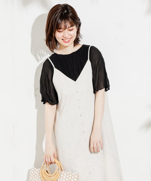 natural couture（ナチュラルクチュール）の「【WEB限定カラー有り】2WAYクリンクル加工ブラウス（シャツ/ブラウス・レディース・アイボリー/ブラック/グリーン/ブルー/ピンクベージュ・FREE）」の6枚目の写真