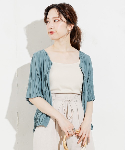 natural couture（ナチュラルクチュール）の「【WEB限定カラー有り】2WAYクリンクル加工ブラウス（シャツ/ブラウス・レディース・アイボリー/ブラック/グリーン/ブルー/ピンクベージュ・FREE）」の16枚目の写真