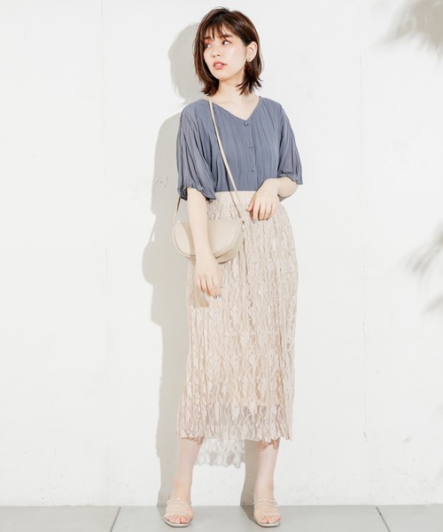 natural couture（ナチュラルクチュール）の「【WEB限定カラー有り】2WAYクリンクル加工ブラウス（シャツ/ブラウス・レディース・アイボリー/ブラック/グリーン/ブルー/ピンクベージュ・FREE）」の22枚目の写真