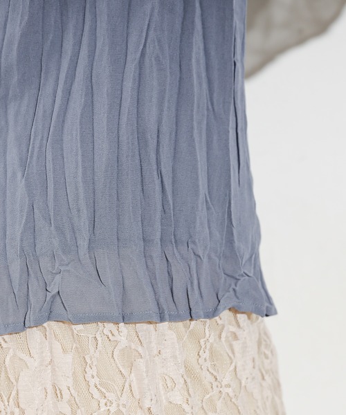 natural couture（ナチュラルクチュール）の「【WEB限定カラー有り】2WAYクリンクル加工ブラウス（シャツ/ブラウス・レディース・アイボリー/ブラック/グリーン/ブルー/ピンクベージュ・FREE）」の8枚目の写真