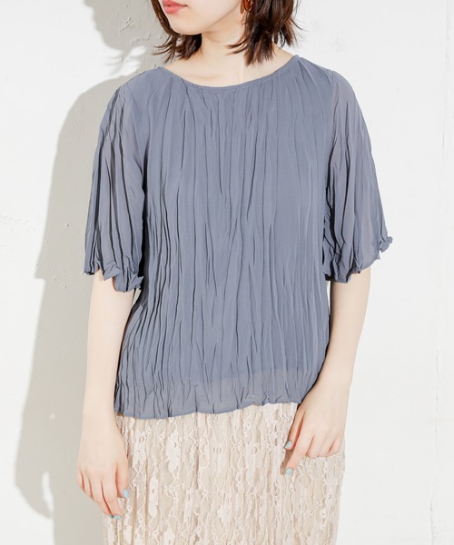 natural couture（ナチュラルクチュール）の「【WEB限定カラー有り】2WAYクリンクル加工ブラウス（シャツ/ブラウス・レディース・アイボリー/ブラック/グリーン/ブルー/ピンクベージュ・FREE）」の11枚目の写真