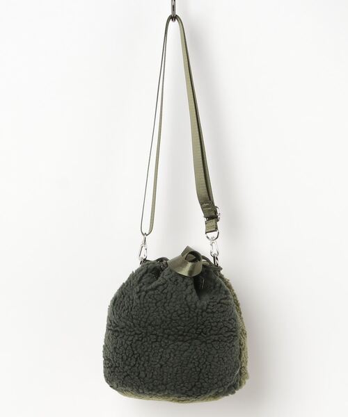 Dickies（ディッキーズ）の「WEGO/Dickies ボア巾着ショルダーバッグ（ショルダーバッグ・レディース・オフホワイト/ダークグリーン/ブラウン・FREE）」の6枚目の写真