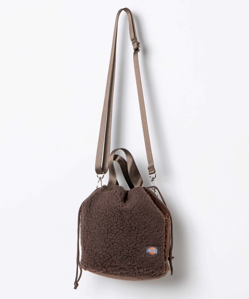 Dickies（ディッキーズ）の「WEGO/Dickies ボア巾着ショルダーバッグ（ショルダーバッグ・レディース・オフホワイト/ダークグリーン/ブラウン・FREE）」の15枚目の写真