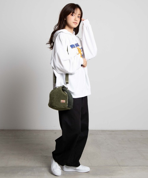 Dickies（ディッキーズ）の「WEGO/Dickies ボア巾着ショルダーバッグ（ショルダーバッグ・レディース・オフホワイト/ダークグリーン/ブラウン・FREE）」の12枚目の写真