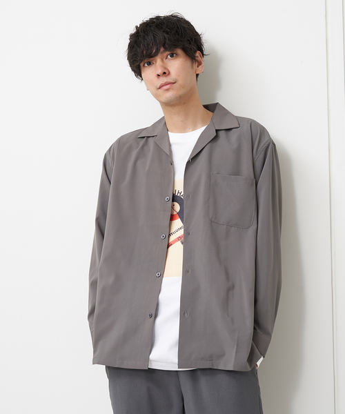 ABAHOUSE(アバハウス)の「【MMMM】18478 オープンカラーシャツ(シャツ/ブラウス・メンズ・ブラック/ベージュ/グレー/ボルドー・M/L)」の3枚目の写真