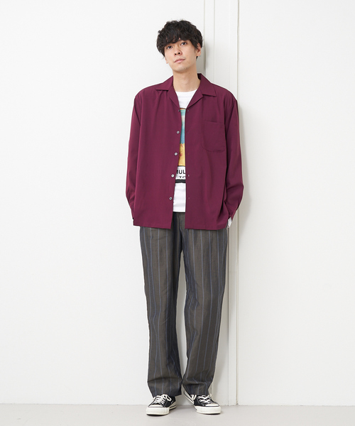 ABAHOUSE(アバハウス)の「【MMMM】18478 オープンカラーシャツ(シャツ/ブラウス・メンズ・ブラック/ベージュ/グレー/ボルドー・M/L)」の20枚目の写真