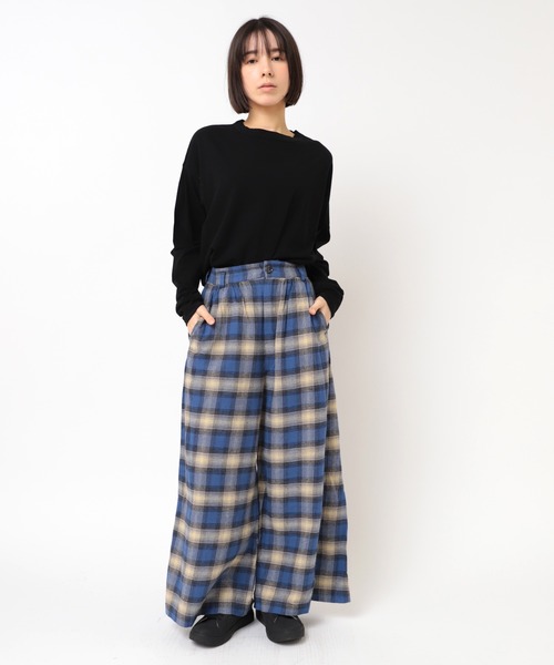 RNA-N(アールエヌエーエヌ)の「R3802 チェックイージーワイドギャザーパンツ(その他パンツ・レディース・ブラウン系その他/その他1/ブルー系その他/グレー/ブラウン・MEDIUM/SMALL)」の15枚目の写真