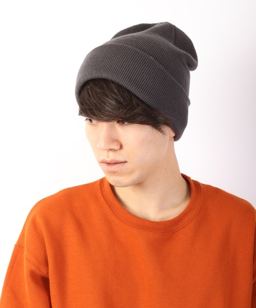 GLOBE(グローヴ)の「GLOBE ハイゲージWワッチニットキャップ(ニットキャップ/ビーニー・メンズ・ホワイト/ブラック/チャコールグレー/ブラウン/ベージュ/ブルー/アイボリー/カーキ/ワイン/グレー/テラコッタ/マスタード/ネイビー・FREE)」の4枚目の写真
