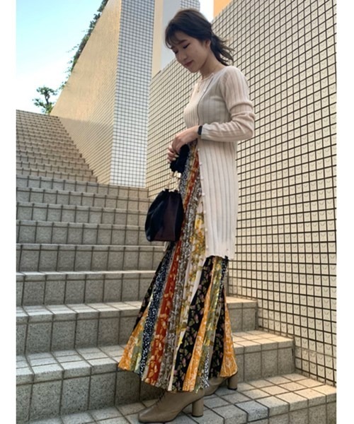 Lily Brown 総柄プリーツトップス&スカート LILY BROWN（リリーブラウン）の「総柄プリーツスカート