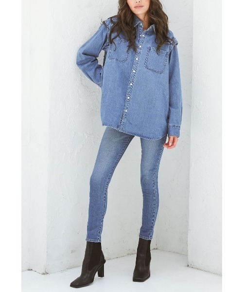 ALEXIA STAM（アリシアスタン）の「【ViVi 12月号掲載】Arrow Pocket Skinny Jeans/アローポケットスキニージーンズ（デニムパンツ・レディース・ブルー/アイボリー・S/M/XS）」の12枚目の写真