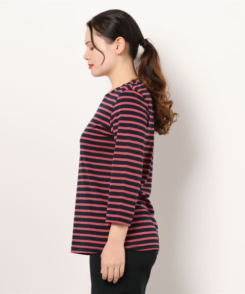 BELLUNA PLUS(ベルーナ)の「ポンチ素材ボーダープルオーバー(7分袖)(Tシャツ/カットソー・レディース・ブラック/その他/その他1/その他2/その他3・MEDIUM/LARGE/X-LARGE)」の7枚目の写真