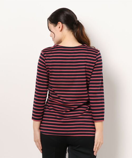 BELLUNA PLUS(ベルーナ)の「ポンチ素材ボーダープルオーバー(7分袖)(Tシャツ/カットソー・レディース・ブラック/その他/その他1/その他2/その他3・MEDIUM/LARGE/X-LARGE)」の8枚目の写真