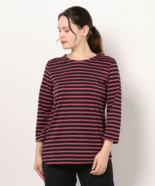 BELLUNA PLUS(ベルーナ)の「ポンチ素材ボーダープルオーバー(7分袖)(Tシャツ/カットソー・レディース・ブラック/その他/その他1/その他2/その他3・MEDIUM/LARGE/X-LARGE)」の13枚目の写真